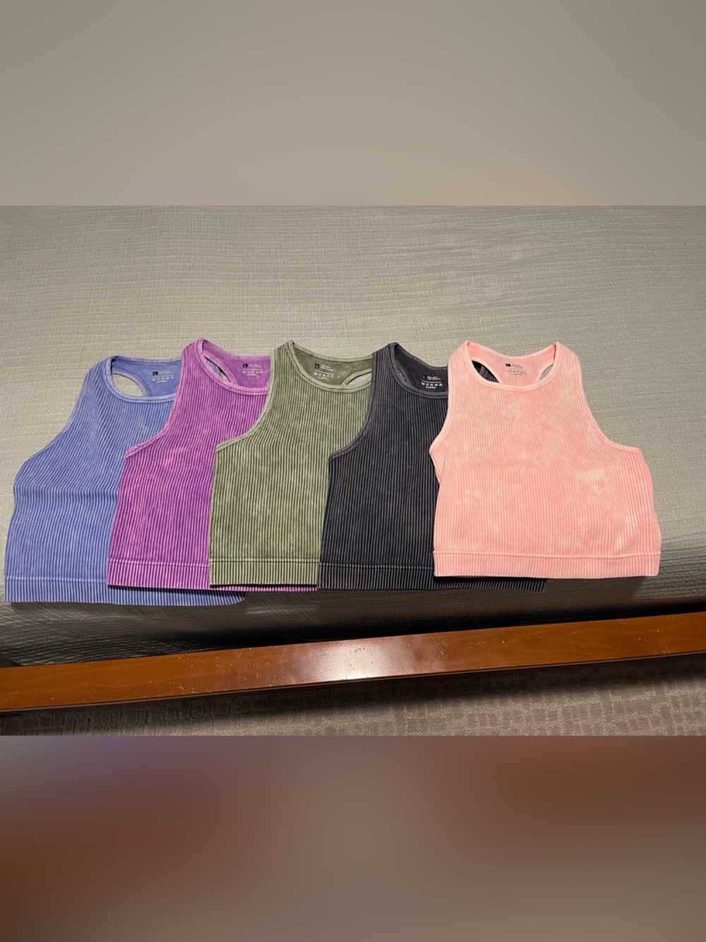 Ribbed Cotton-Blend Tank Crop Top 5 pack - Picture 2 of 4